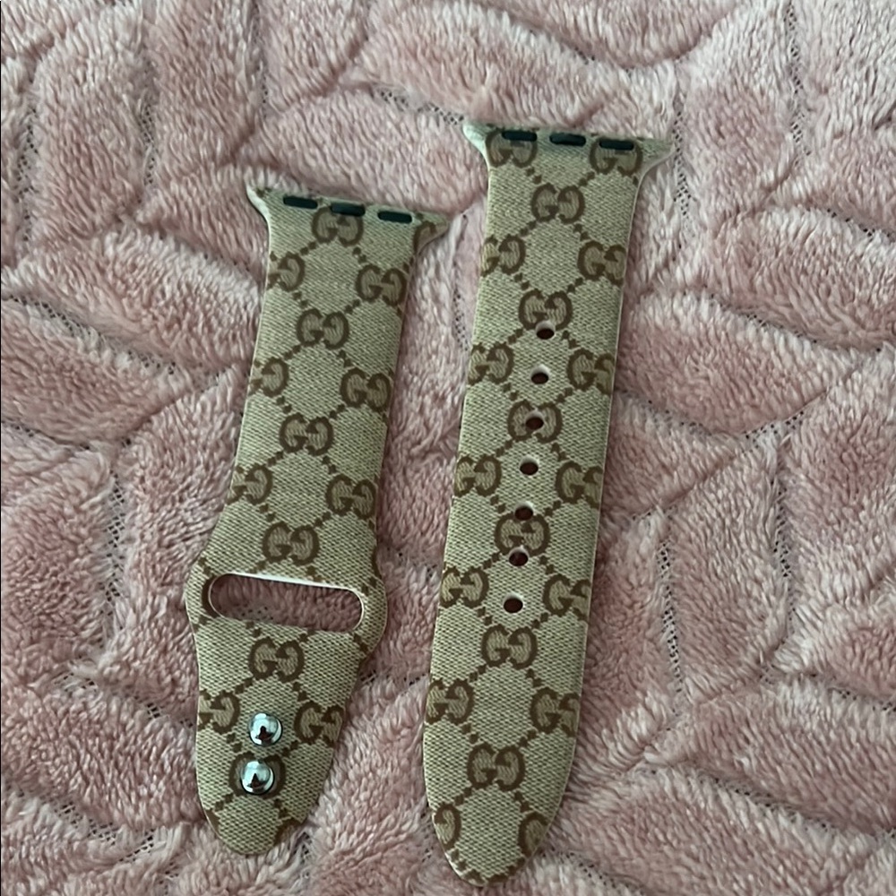 Gucci Tan Watch Strap with Iconic Monogram